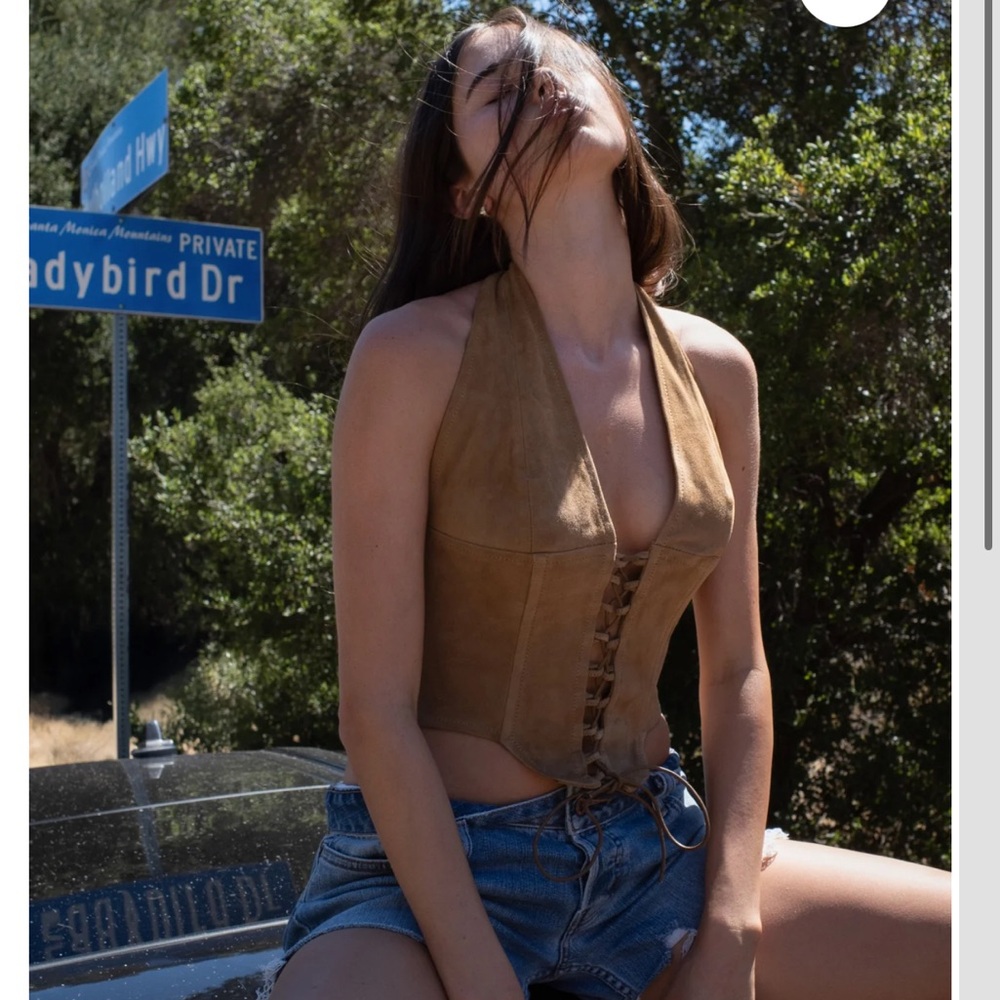 Miaou Mara Corset - Tan Suede